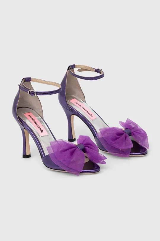 Usnjeni sandali Custommade Ashley Metallic Tulle vijolična
