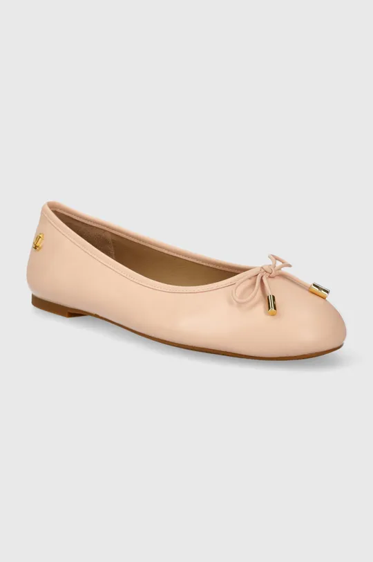 Lauren Ralph Lauren bőr balerina cipő Jayna rózsaszín