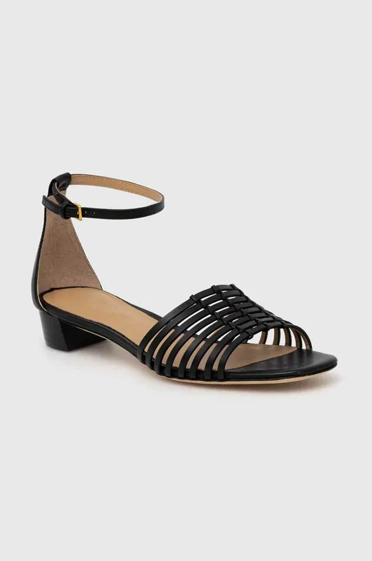 Kožené sandále Lauren Ralph Lauren Fionna čierna