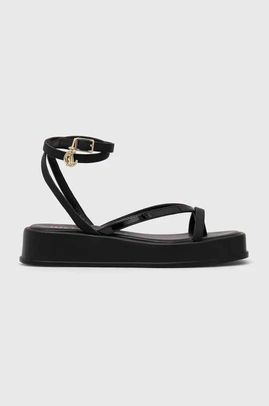 Kožené sandále Just Cavalli čierna