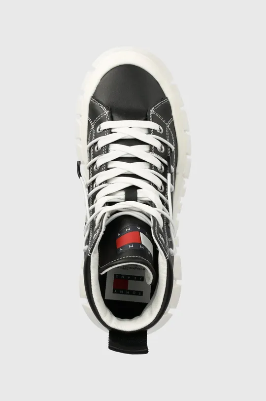 μαύρο Δερμάτινα ελαφριά παπούτσια Tommy Jeans TJW PLATFORM MC