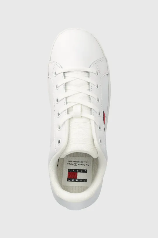 biały Tommy Jeans sneakersy skórzane TJW FLATFORM ESS