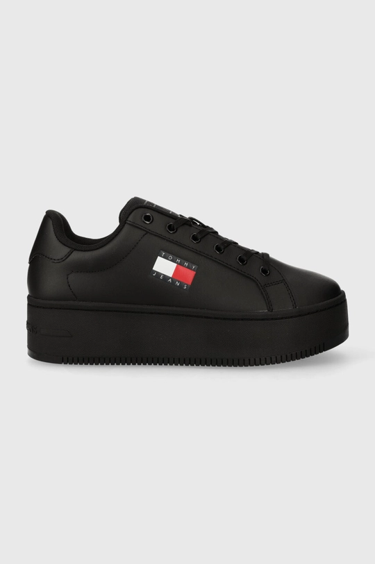 crna Kožne tenisice Tommy Jeans TJW FLATFORM ESS Ženski