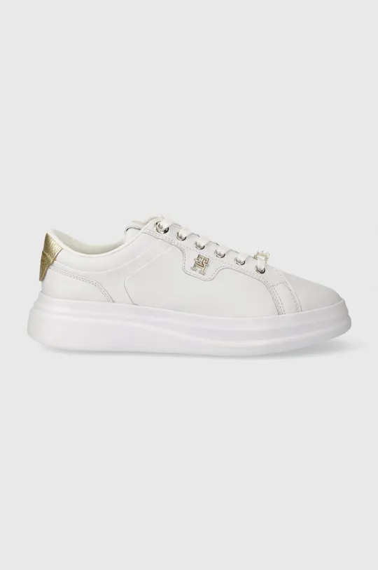 fehér Tommy Hilfiger bőr sportcipő POINTY COURT SNEAKER HARDWARE Női