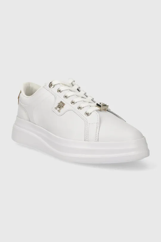 Δερμάτινα αθλητικά παπούτσια Tommy Hilfiger POINTY COURT SNEAKER HARDWARE λευκό