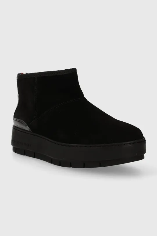Kožne cipele za snijeg Tommy Hilfiger METALLIC SUEDE SNOWBOOT crna