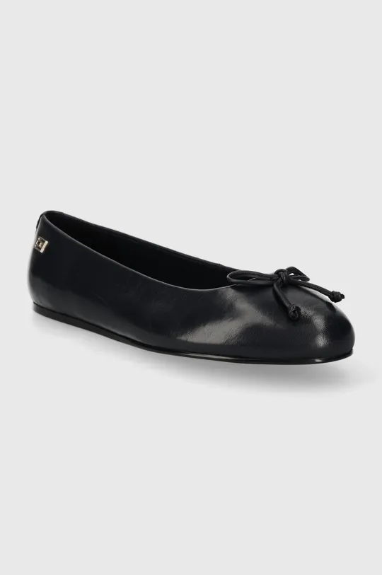 Kožne balerinke Tommy Hilfiger ESSENTIAL LEATHER BALLERINA mornarsko plava