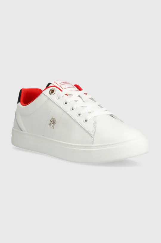 Δερμάτινα αθλητικά παπούτσια Tommy Hilfiger ESSENTIAL ELEVATED COURT SNEAKER λευκό