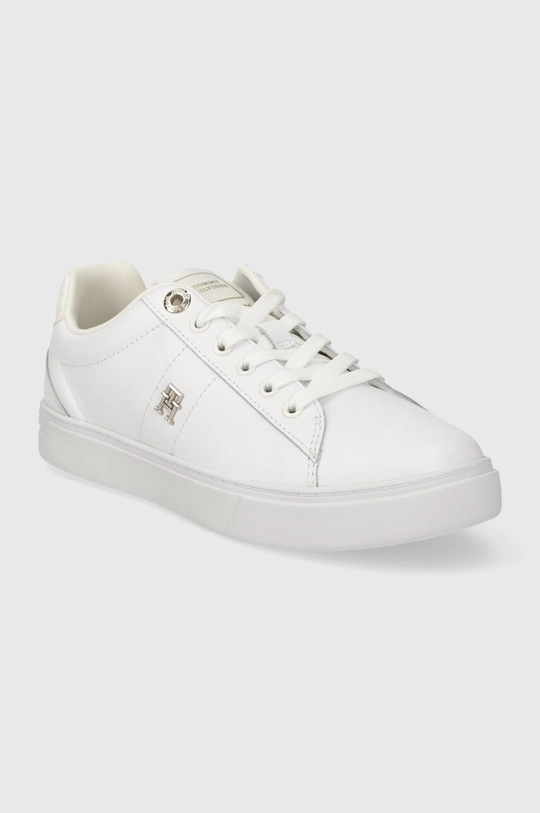 Δερμάτινα αθλητικά παπούτσια Tommy Hilfiger ESSENTIAL ELEVATED COURT SNEAKER λευκό