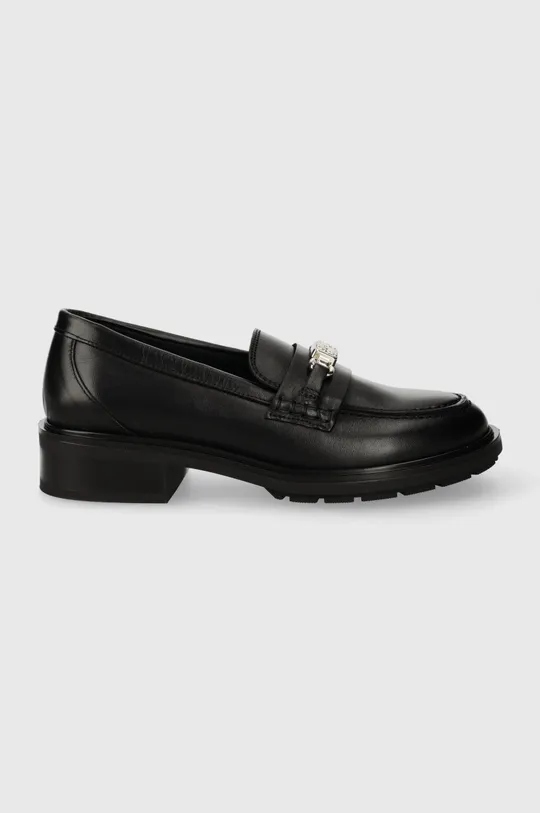 črna Usnjeni mokasini Tommy Hilfiger TH HARDWARE LOAFER Ženski