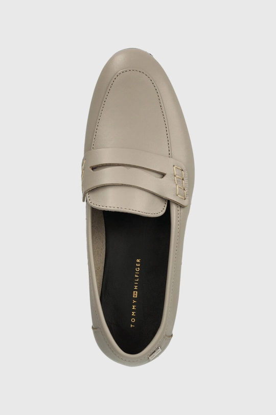 bézs Tommy Hilfiger bőr mokaszin ESSENTIAL LEATHER LOAFER