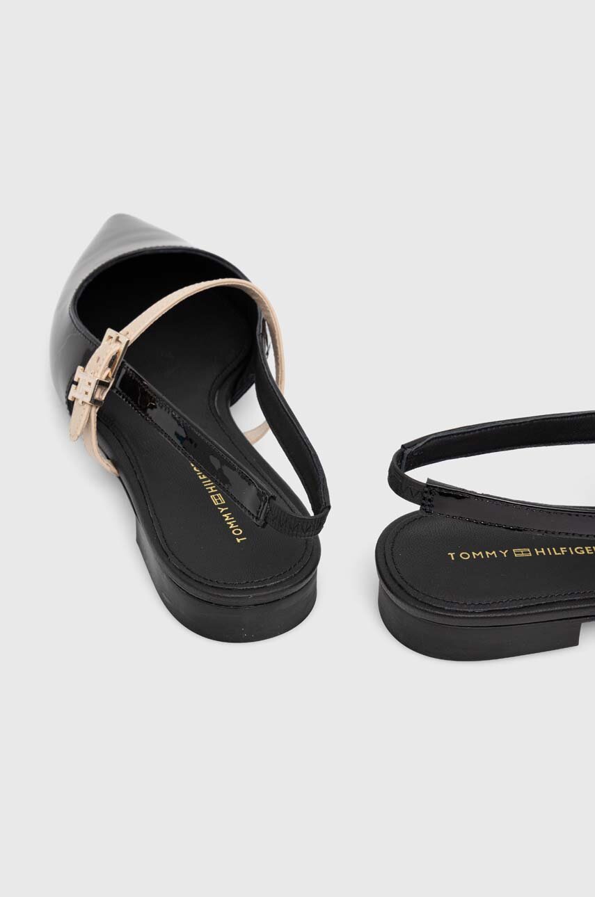 Tommy Hilfiger bőr balerina cipő PATENT SLING BACK BALLERINA Szár: Lakkbőr Belseje: természetes bőr Talp: szintetikus anyag