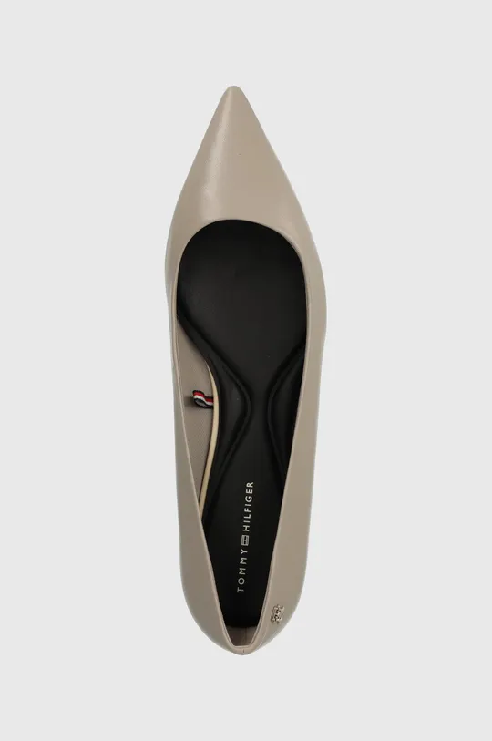 μπεζ Δερμάτινες μπαλαρίνες Tommy Hilfiger ESSENTIAL POINTED BALLERINA