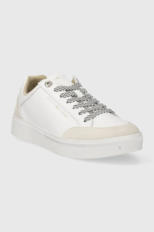 Tommy Hilfiger sneakersy skórzane SEASONAL COURT SNEAKER biały