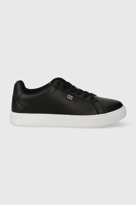 czarny Tommy Hilfiger sneakersy skórzane ESSENTIAL COURT SNEAKER Damski