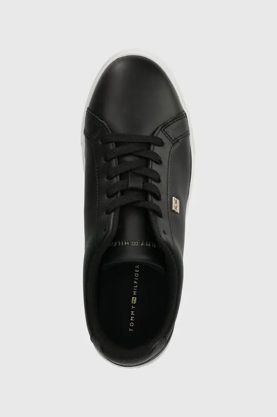 μαύρο Δερμάτινα αθλητικά παπούτσια Tommy Hilfiger ESSENTIAL COURT SNEAKER