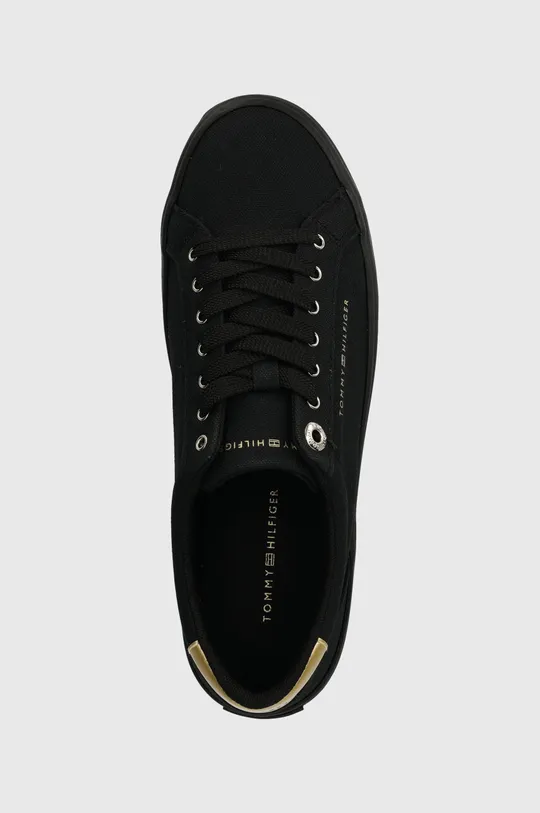 μαύρο Πάνινα παπούτσια Tommy Hilfiger ESSENTIAL VULC CANVAS SNEAKER
