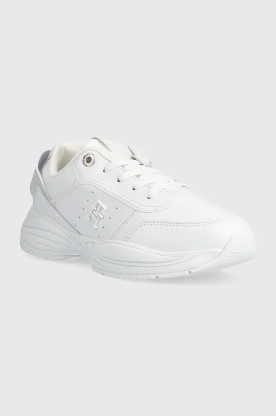 Δερμάτινα αθλητικά παπούτσια Tommy Hilfiger TECH HEEL RUNNER λευκό