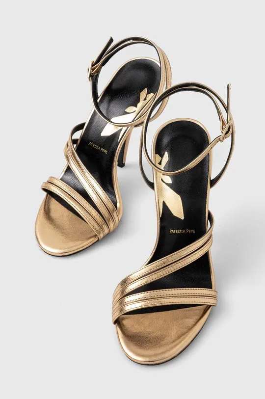 Kožené sandále Patrizia Pepe zlatá