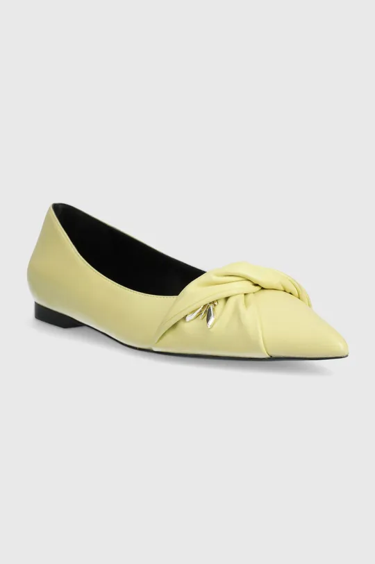 Patrizia Pepe bőr balerina cipő sárga