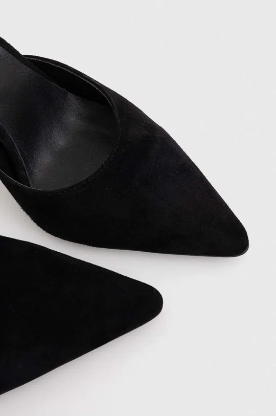 fekete Karl Lagerfeld velúr magassarkú cipő DEBUT II