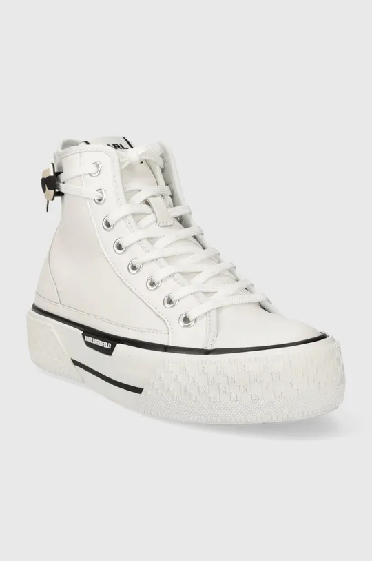 Δερμάτινα ελαφριά παπούτσια Karl Lagerfeld KAMPUS MAX III λευκό