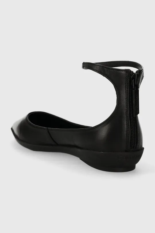 Kožne balerinke Calvin Klein WRAPPED ANKLE STRAP BALLERINA Vanjski dio: Prirodna koža Unutrašnji dio: Prirodna koža Potplat: Sintetički materijal