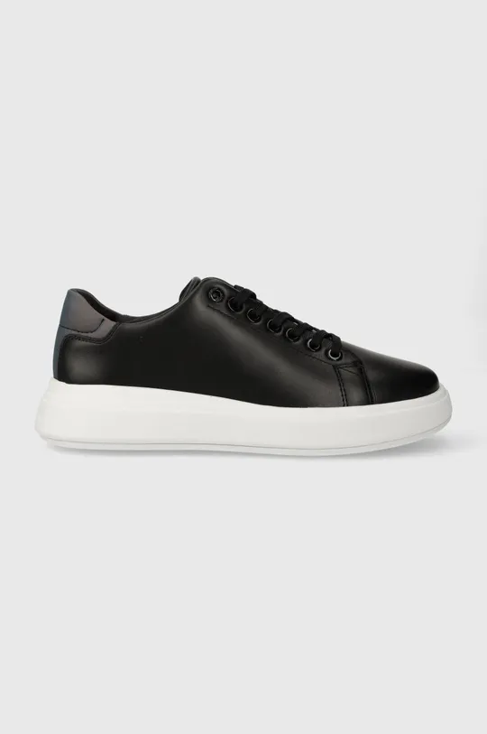 nero Calvin Klein sneakers in pelle RAISED CUPSOLE LACE UP LUMINOUS Donna