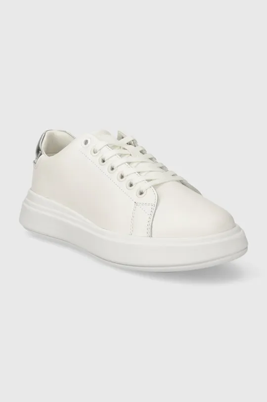 Kožené tenisky Calvin Klein RAISED CUPSOLE LACE UP LHT BT biela