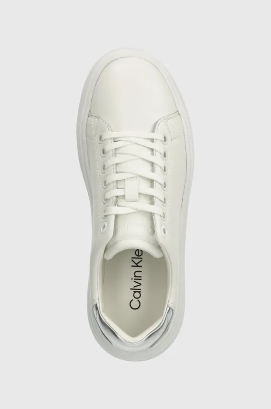 λευκό Δερμάτινα αθλητικά παπούτσια Calvin Klein RAISED CUPSOLE LACE UP LHT BT