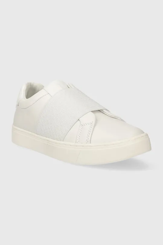 Kožené tenisky Calvin Klein CLEAN CUPSOLE SLIP ON biela