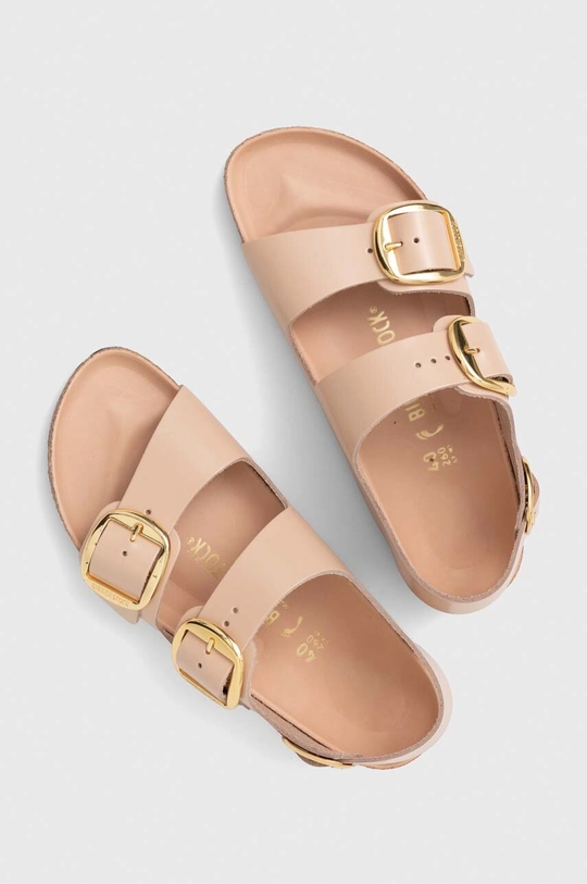 béžová Kožené sandále Birkenstock Milano Big Buckle