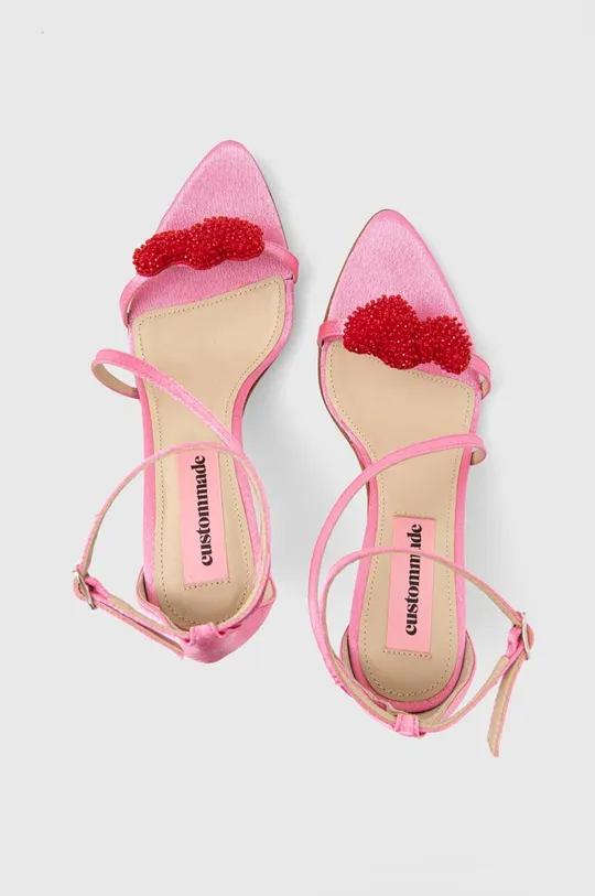 różowy Custommade sandały Amy Satin Heart