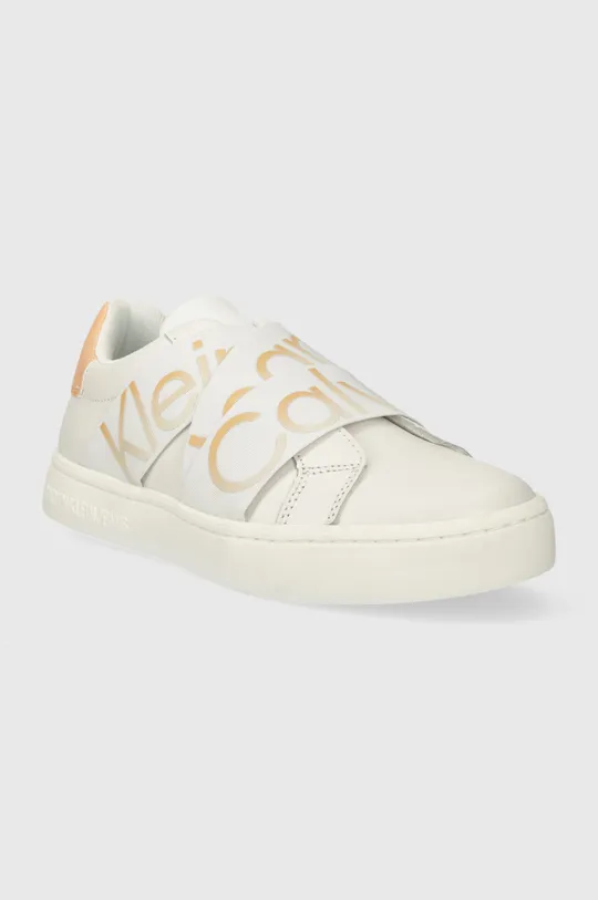 Calvin Klein Jeans sneakers in pelle CLASSIC CUPSOLE ELAST LTH bianco