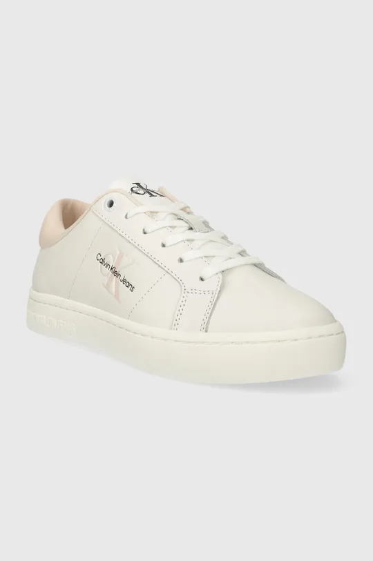 Δερμάτινα αθλητικά παπούτσια Calvin Klein Jeans CLASSIC CUPSOLE LOWLACEUP LTH WN λευκό