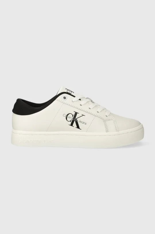 bianco Calvin Klein Jeans sneakers in pelle CLASSIC CUPSOLE LOWLACEUP LTH WN Donna