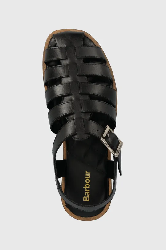 čierna Kožené sandále Barbour Macy