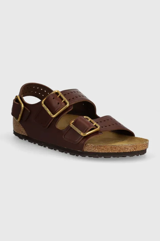 коричневый Кожаные сандалии Birkenstock Milano Bold Gap Женский