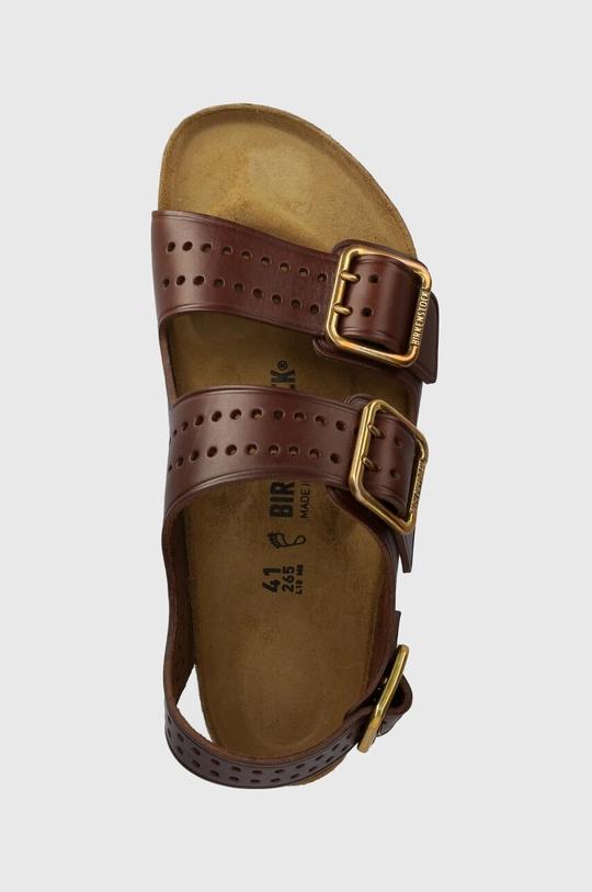 καφέ Δερμάτινα σανδάλια Birkenstock Milano Bold Gap