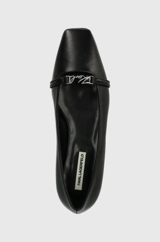fekete Karl Lagerfeld bőr balerina cipő KONNIE