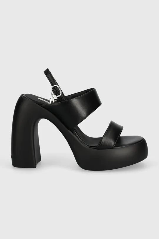 Kožené sandále Karl Lagerfeld ASTRAGON HI čierna