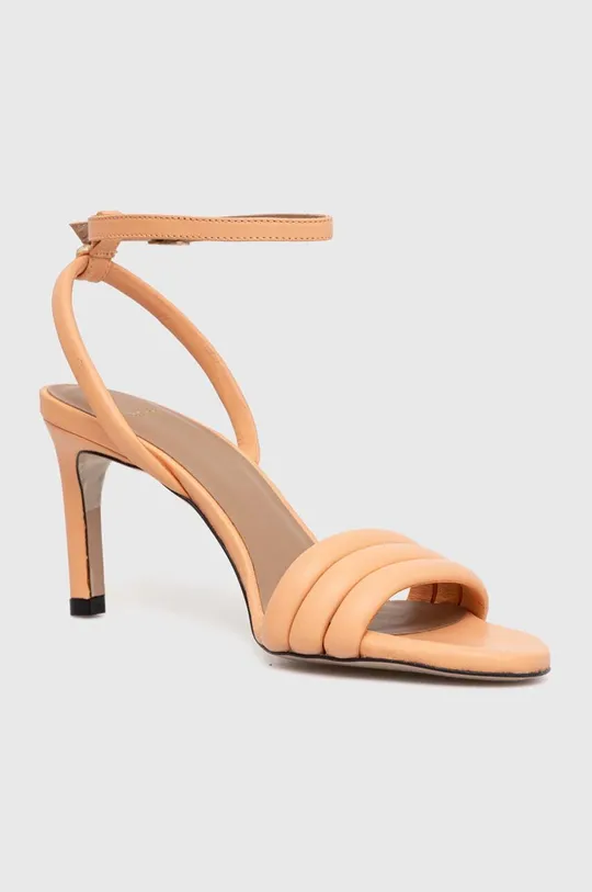 Kožené sandále BOSS Janet oranžová