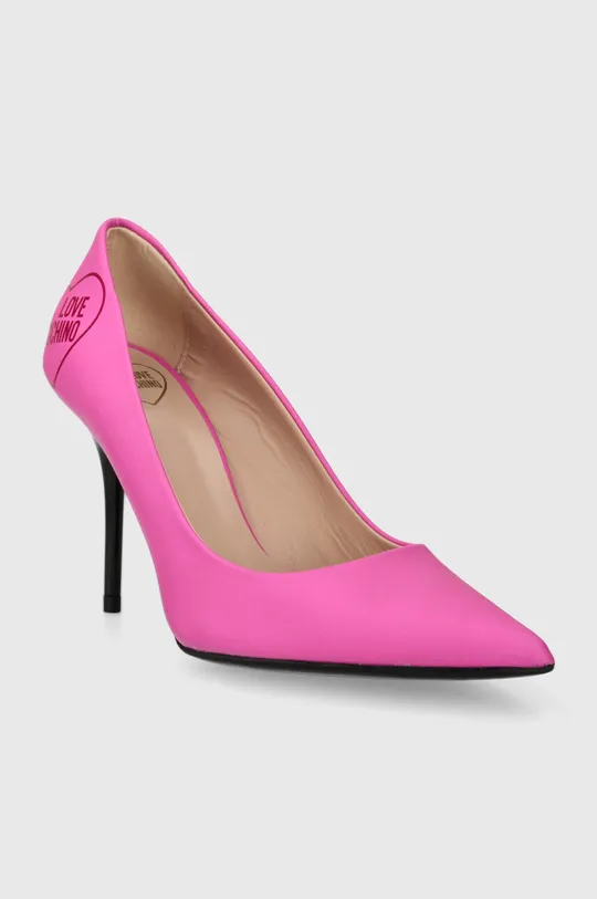 Шкіряні туфлі Love Moschino рожевий
