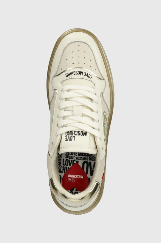 beżowy Love Moschino sneakersy skórzane