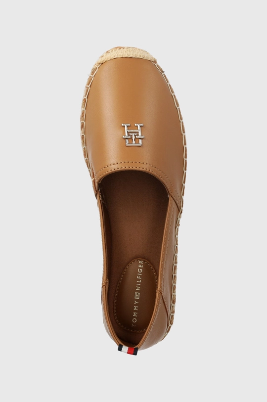 коричневий Шкіряні еспадрилі Tommy Hilfiger TH LEATHER FLAT ESPADRILLE