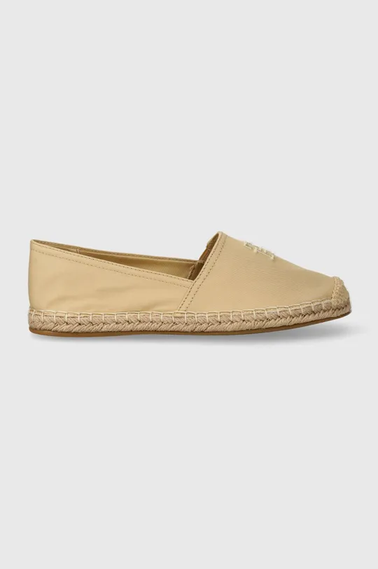 Tommy Hilfiger espadryle EMBROIDERED FLAT ESPADRILLE beżowy