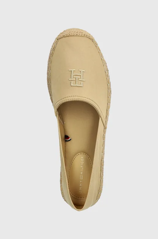 beżowy Tommy Hilfiger espadryle EMBROIDERED FLAT ESPADRILLE