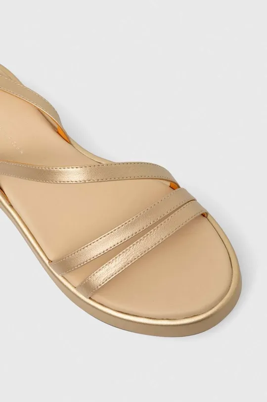 zlata Usnjeni sandali Tommy Hilfiger TH STRAP GOLD PLATFORM