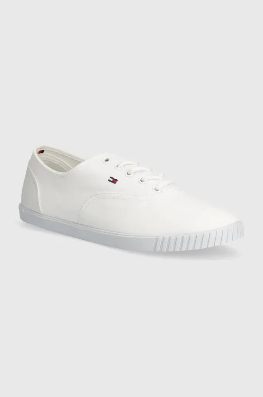 fehér Tommy Hilfiger sportcipő CANVAS LACE UP SNEAKER Női