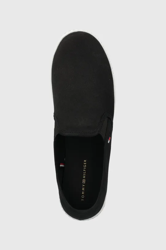 fekete Tommy Hilfiger sportcipő CANVAS SLIP-ON SNEAKER